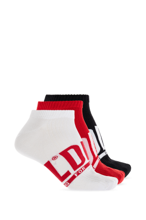 DIESEL | SKM-D-CREW-LIGHT-SOCKS 3PACK SOCKS (E4157) 靴下 Men's Three-pack ribbed socks with D logo | Multicolor | Diesel